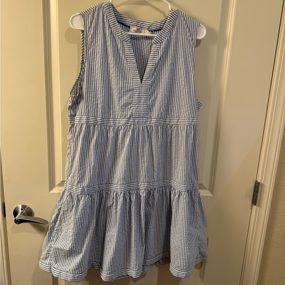 Women's Vineyard Vines Blue & White
Seersucker Harbor Dress Size Large - Picture 2 of 3